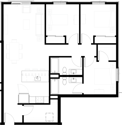 a floor plan of a house with a green background